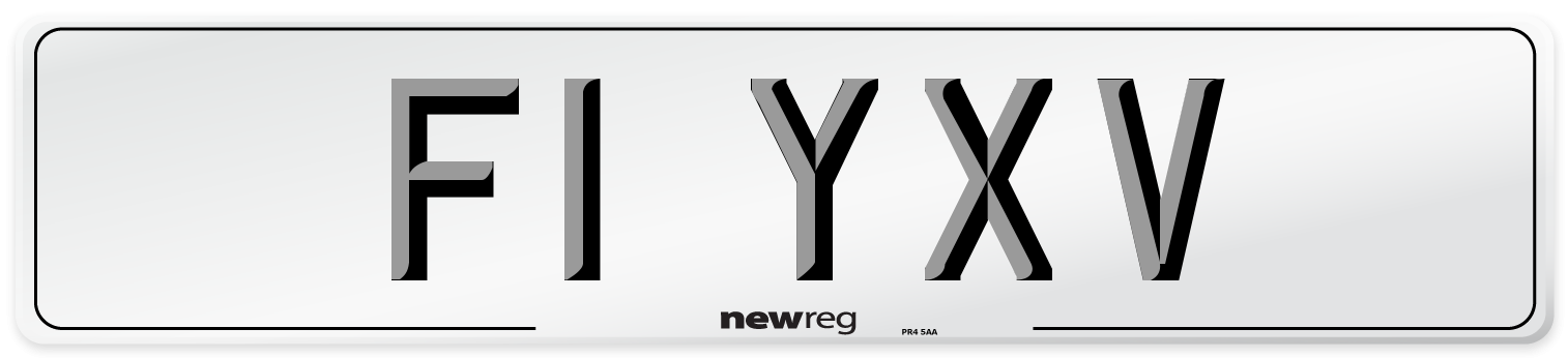F1 YXV Number Plate from New Reg